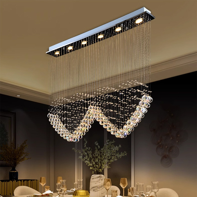 Heart Shape Lampara Led Chandelier Lighting for Restaurant K9 Crystal Pendant Crystal Luxury Modern Pendant Light Chandeliers