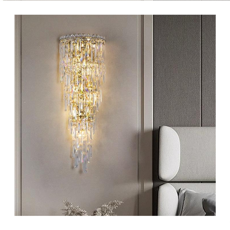 Led E14 Wall Lamp Holder Crystal Villa Hotel Wall Lights Sconce Interior For Home Decoration Wall Lights Indoor Luxury Sconce