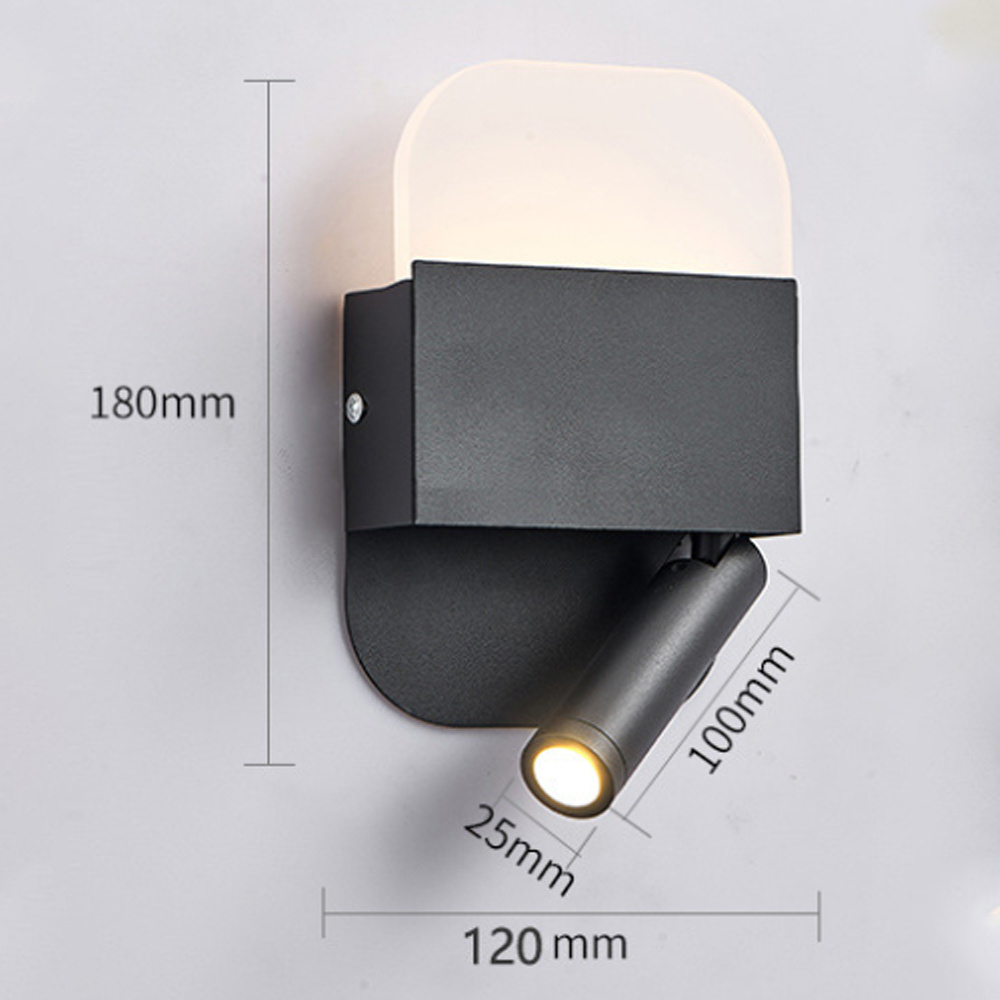 Creative Minimalist Bedroom Design Modern Led Solar Wall Light Interior Sconce Lamp For Room Home Bedside Switch Read Wall Lamp