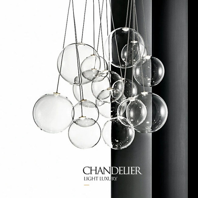 modern chandelier glass for living room bedroom hotel linear bubble a ball glass ball pendant light