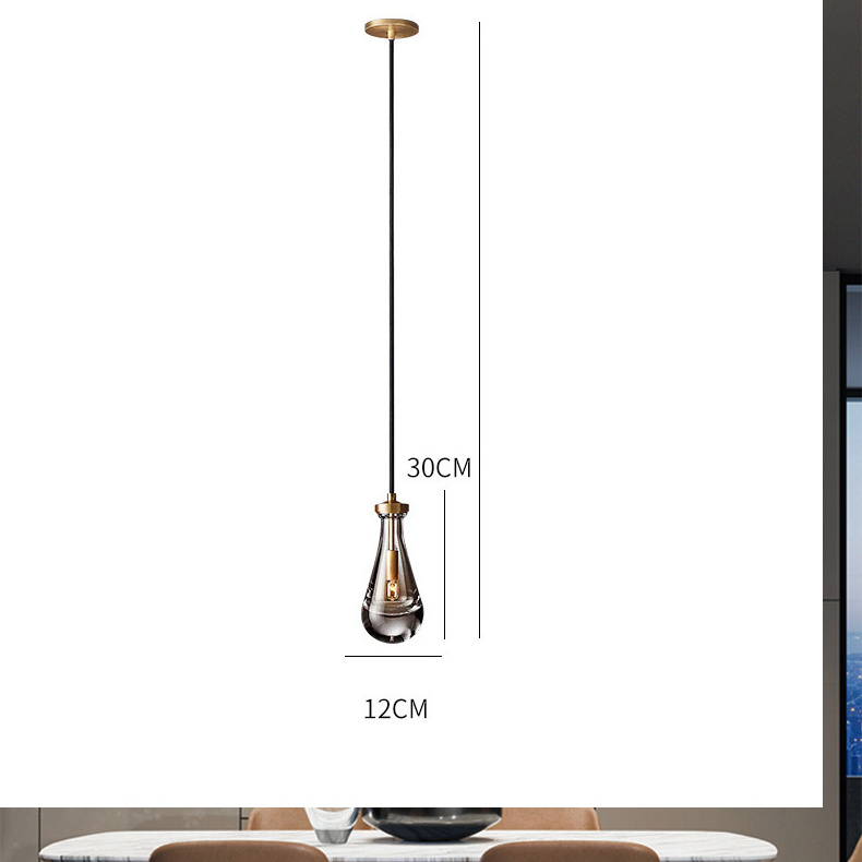 Modern Ceiling Light for Living Room Lighting Fixture Chandelier Hanging Copper Glass Pendant Lamp