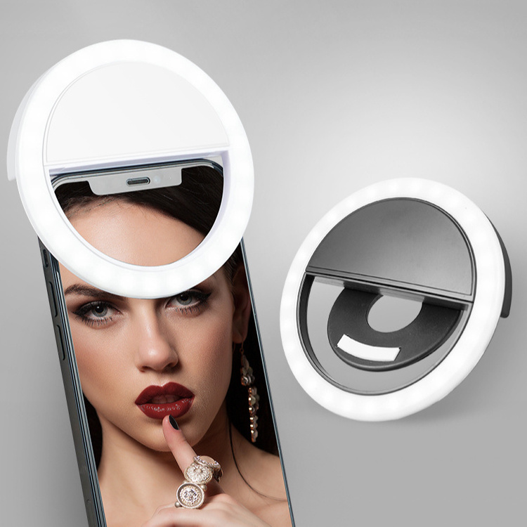 Hot Selling Portable Rechargeable Usb Clip Photography Video Mobile Phone Led Ring Selfie Light