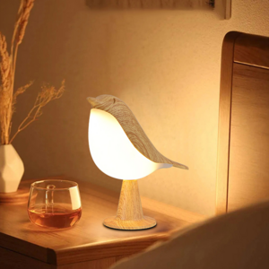 3 Colors Bedside Lamp Creative Touch Wooden Bird Night Lights Dimming Brightness Decor Home Bedroom Table Reading Lamp