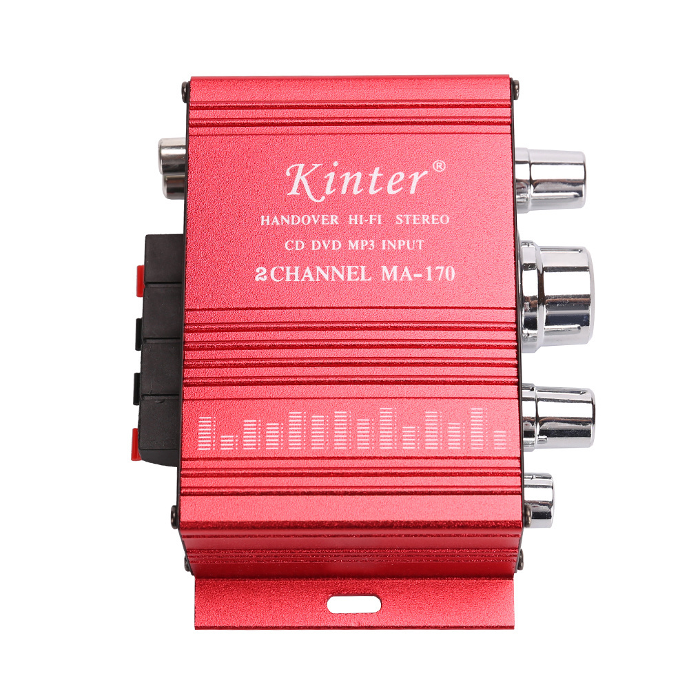 Kinter MA-170 Hi-Fi Stereo DC 12V Car Mini Amplifier Small Amplifiers With Power Light