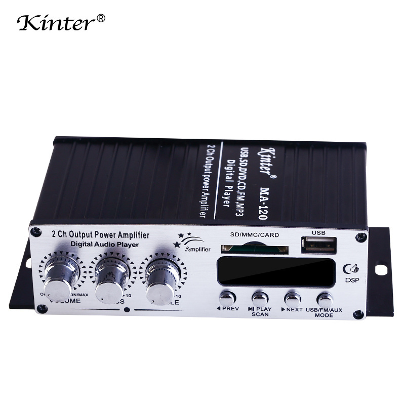 Kinter 12v Car Home Power Mini Amplifier Usb Bt Hifi 2 Channel Amp Music Player Stereo Amplifier