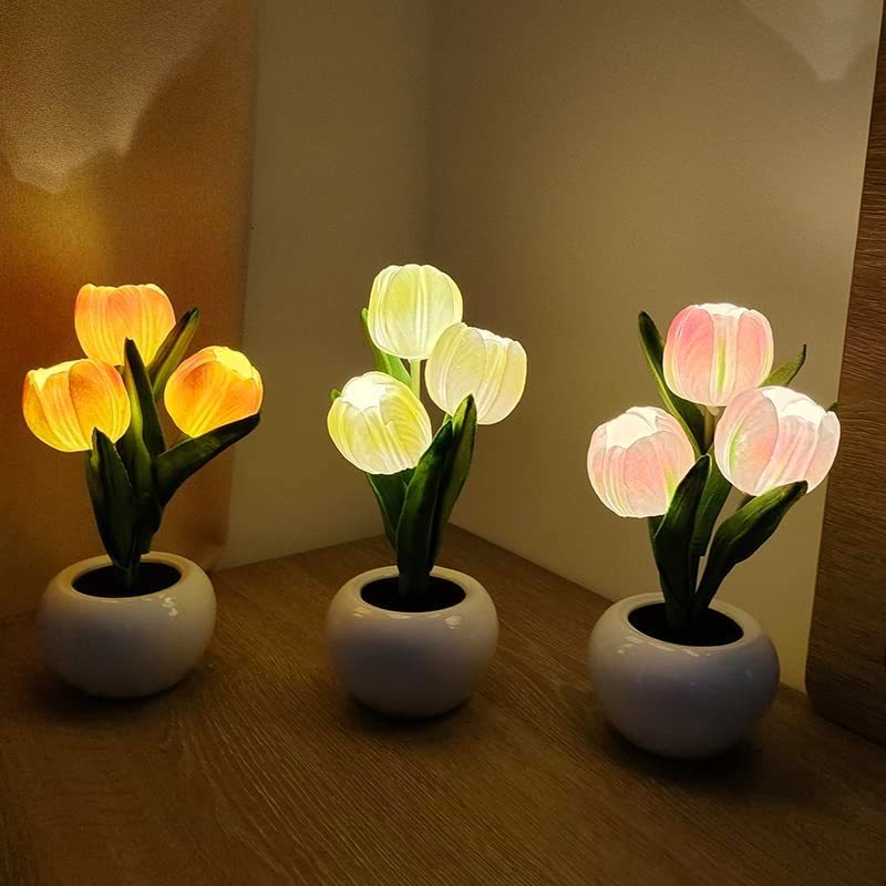 Simulation Bouquet Led Tulip Night Lamp Table Lamp Bedroom Girls Dormitory Atmosphere Lamp