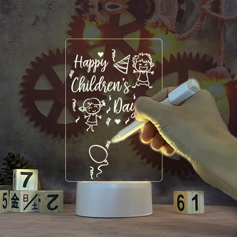 Note Board Led Night Light Usb Message Board Holiday Light Children Girlfriend Decoration Night Lamp With Pen