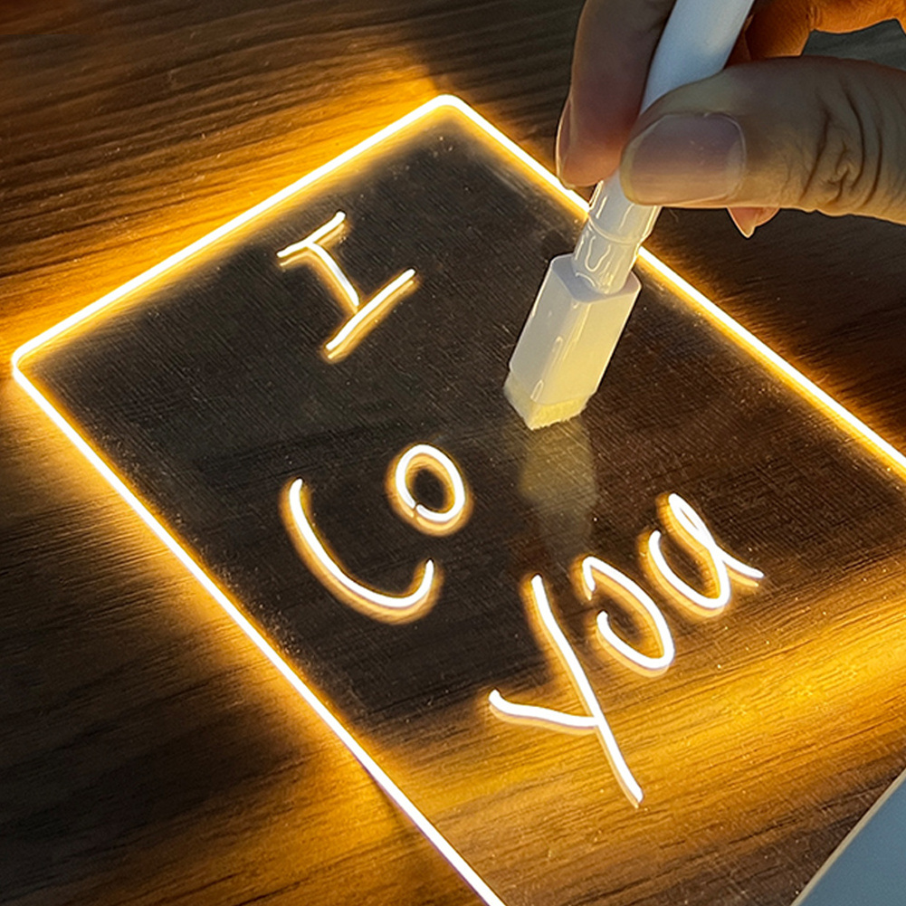 Note Board Led Night Light Usb Message Board Holiday Light Children Girlfriend Decoration Night Lamp With Pen