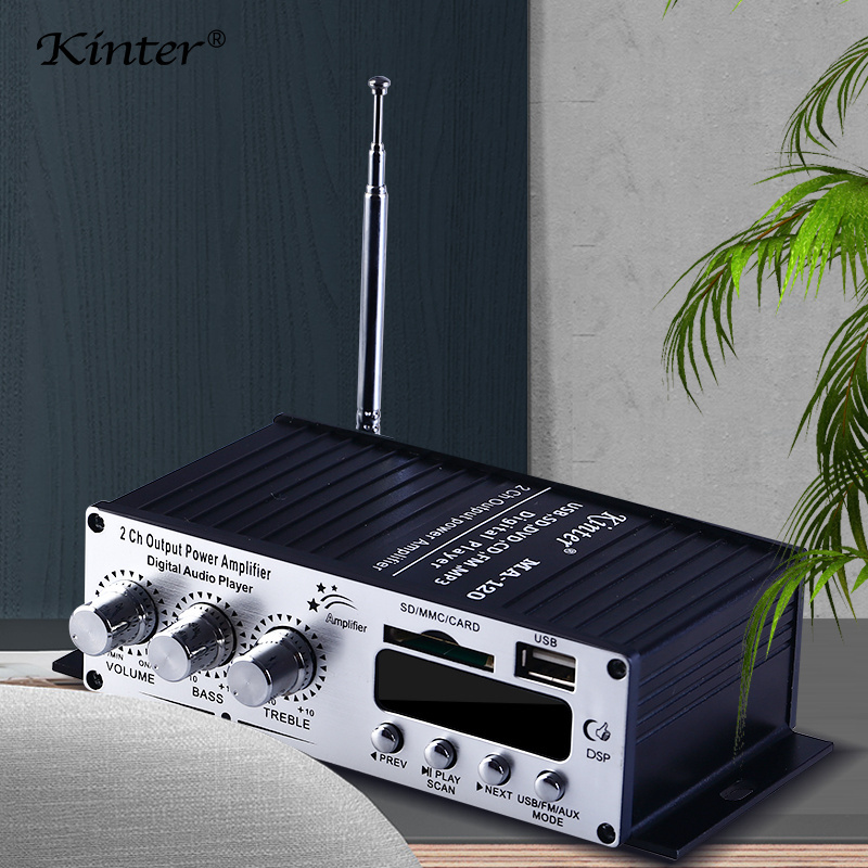 Kinter 12v Car Home Power Mini Amplifier Usb Bt Hifi 2 Channel Amp Music Player Stereo Amplifier