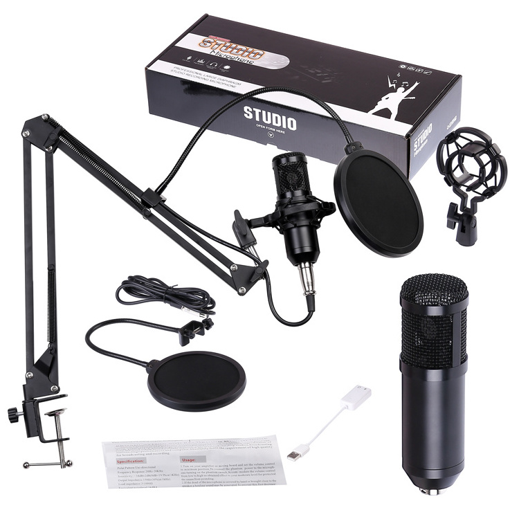 Condenser Microphone Professional Set Bm800 High Sensitivity Podcast Studio Recording Electret Pc for Live BM-800 Wired 12 Pcs