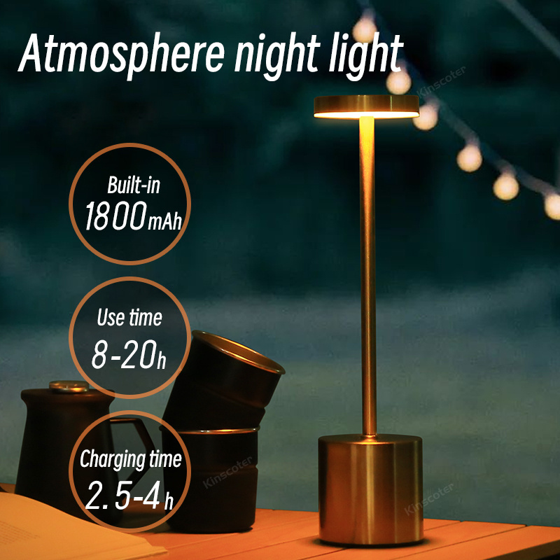 Wholesale Cordless Led Table Lamp Wireless Rechargeable Touch Dimming Portable Bar Restaurant Lights Luxury Modern Desk Lamps