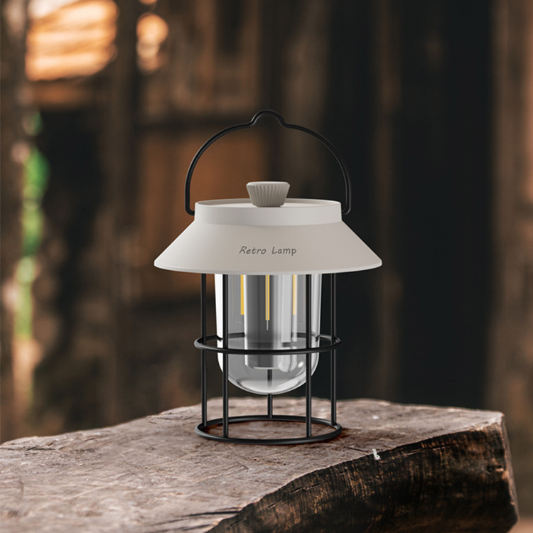 Camping Portable Lamp Rechargeable 5000mAh Adjustable Light Tent Retro LED Outdoor Lantern