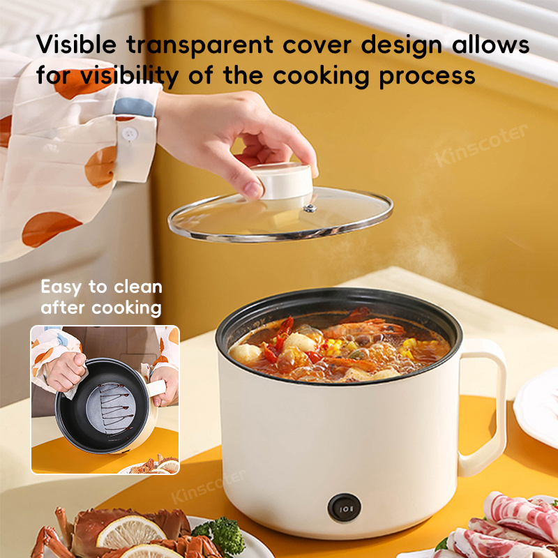 Wholesale Household Kitchen Mini Electric Pot 1.8L Stainless Steel Portable Automatic Electric Cooker Pot