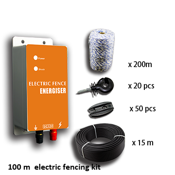 100 m electric fence kit energizer for farm fence system