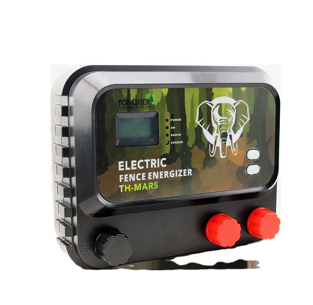 Large power intelligent 12 joules electric fence energizer for large farm for big animals(elephant, ox, monkey,cow)