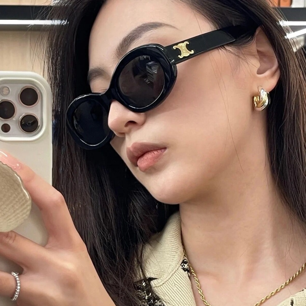 shades sunglasses 2023 hot sale wholesale price sun shades sunglasses women Retro Oval sunglasses Internet celebrity same style