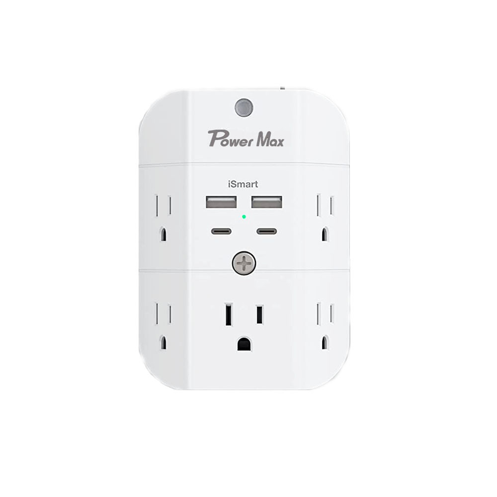 Tonghua 5 outlet extender with 4 usb charging Outlet Extender with Night Light wall charger surge protector extension socket