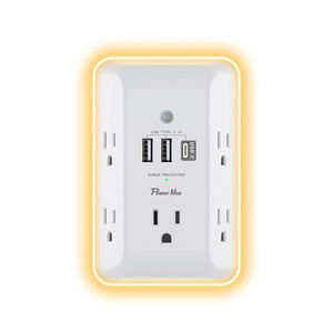 Outlet Extender with Night Light And 4 USB Ac Outlet Extension Cord Electrical  Plug Adapter travel socket plug universal socket