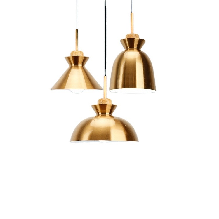 Nordic Cafe Gold Pendant Lamp Metal Indoor Living Room Decorative Hanging Lighting Fixture For Home