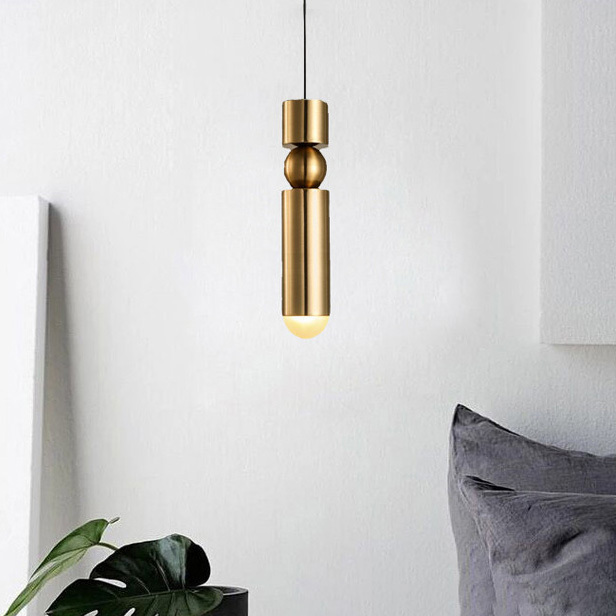 Nordic Loft Metal Pendant Lamp LED Cylindrical Shape Single Head Fixture Hanging Lamp For Home