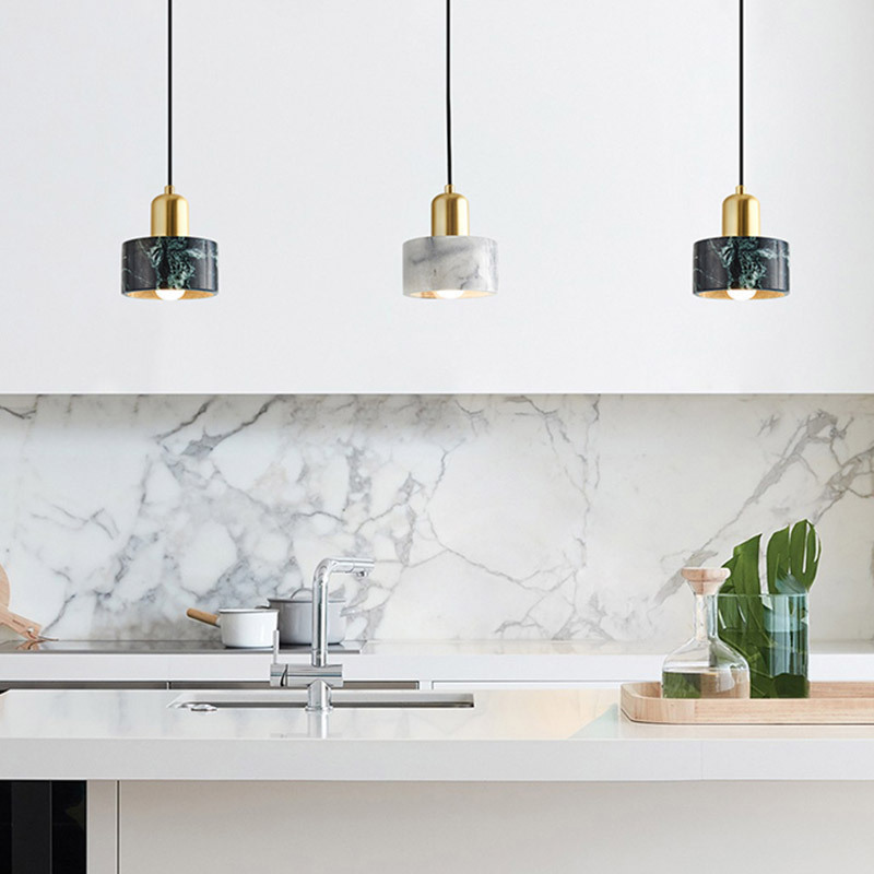 Modern Nordic Kitchen Dining Table Marble Pendant Lights for Home