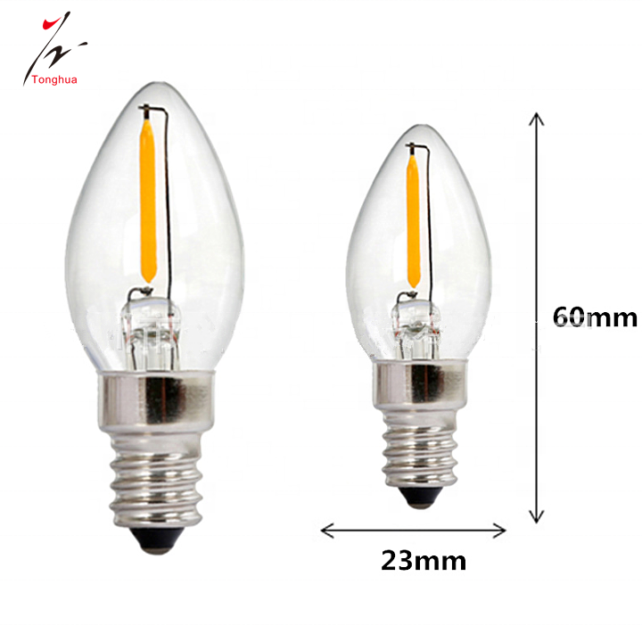 C7 Led Filament Bulb Edison Lamp Indoor Decoration Lighting E12 1W Filament led Bulb