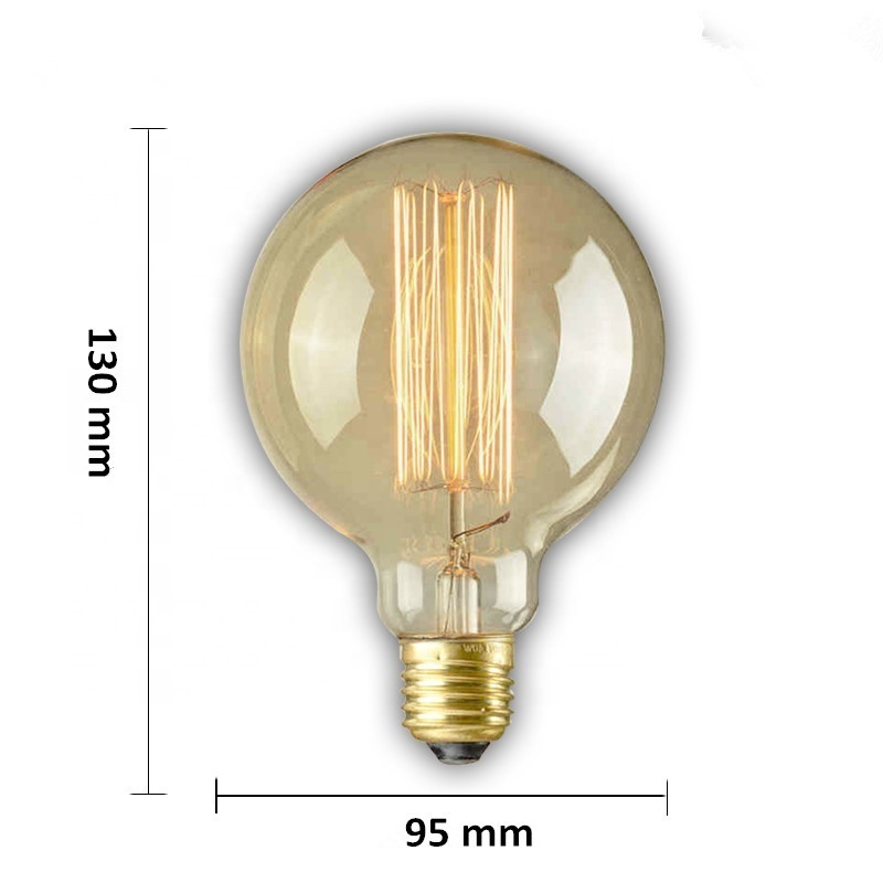 40W G95 Vintage Edison Light Bulb E27 E26 Filament Lamp 110V 220V