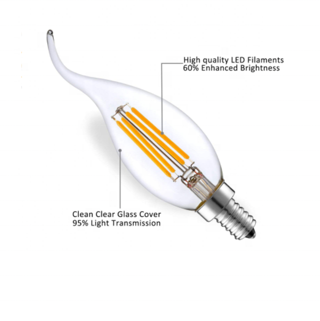 E14 220V LED Lamp C35T LED Dimmable Filament Candle Bulbs led bulb filament light