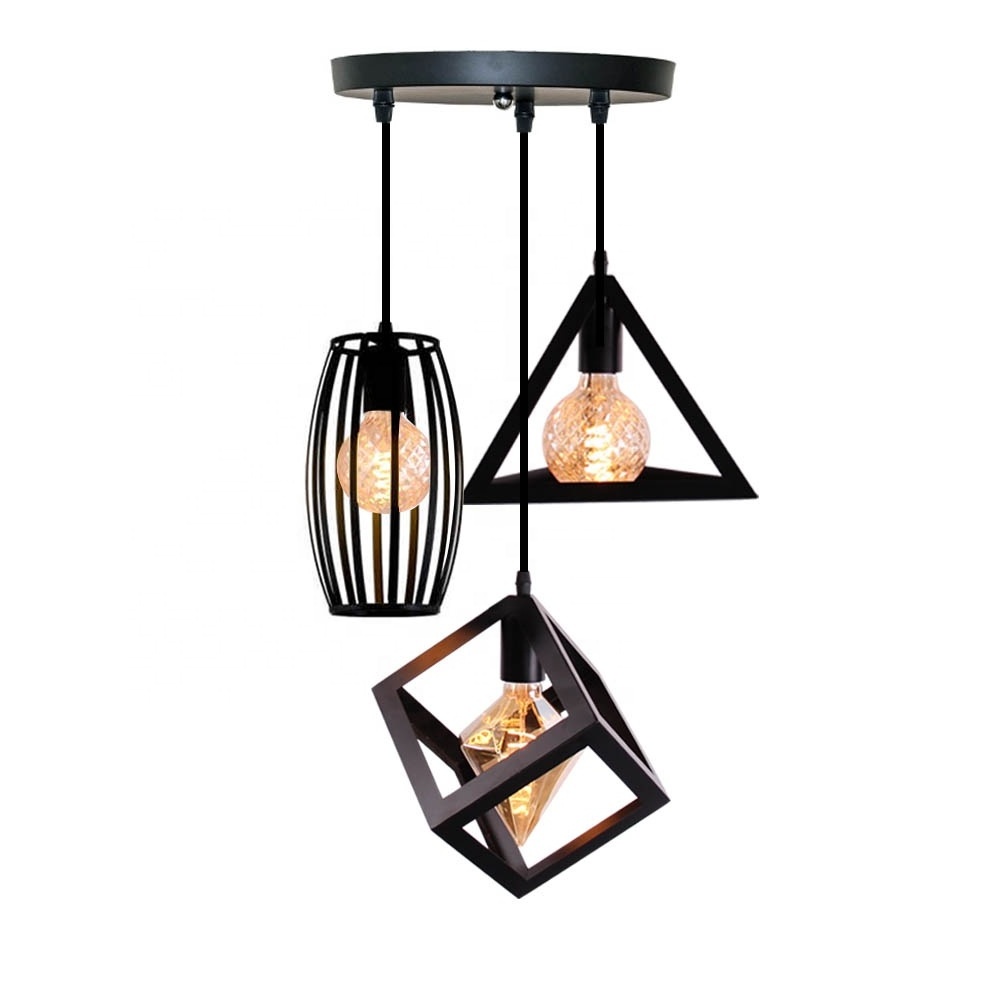 Nordic Pendant Lights Modern Industrial Vintage Iron Art Cage Hanging Ceiling Lamp E26 E27 LED Bulb