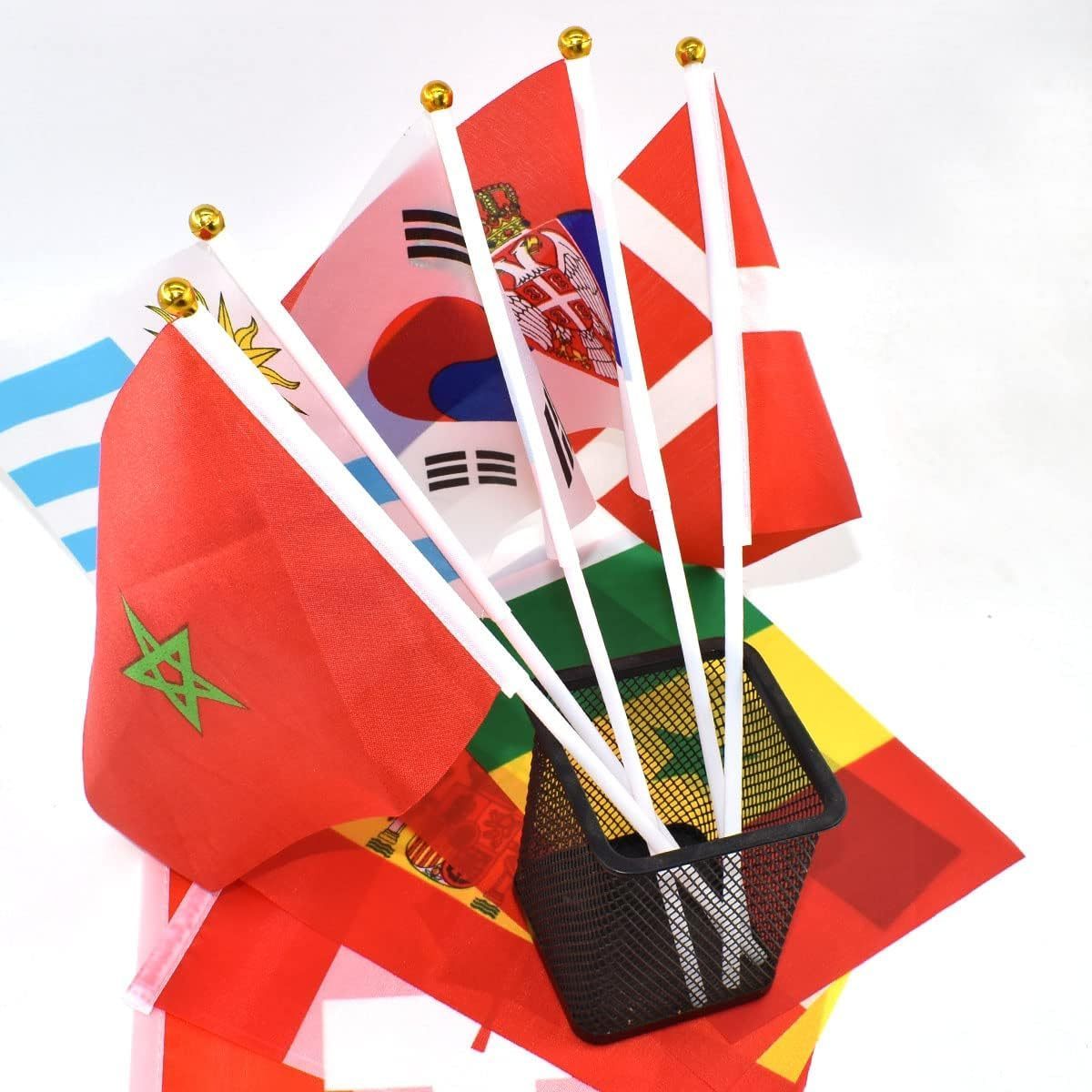 Suppliers Wholesale Mini Waving Custom National Hand Held Flags Stick Country Banners