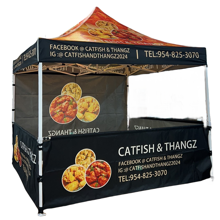 Custom Pop Up Gazebo Outdoor Tent Aluminum Frame+Canopy+3 Fullwall Event Tent for Advertising Display