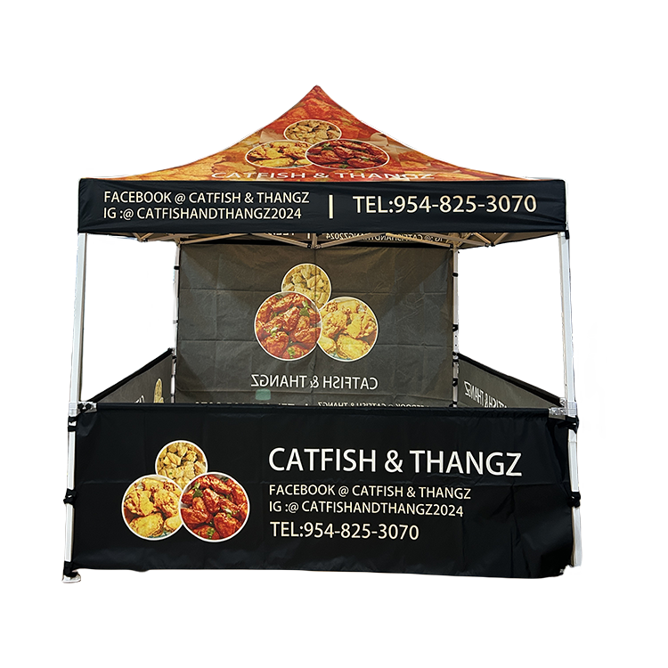 Custom Pop Up Gazebo Outdoor Tent Aluminum Frame+Canopy+3 Fullwall Event Tent for Advertising Display