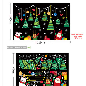 Hot Selling Low Moq Wholesale Decoration Static Cling Christmas Window Glass Stickers