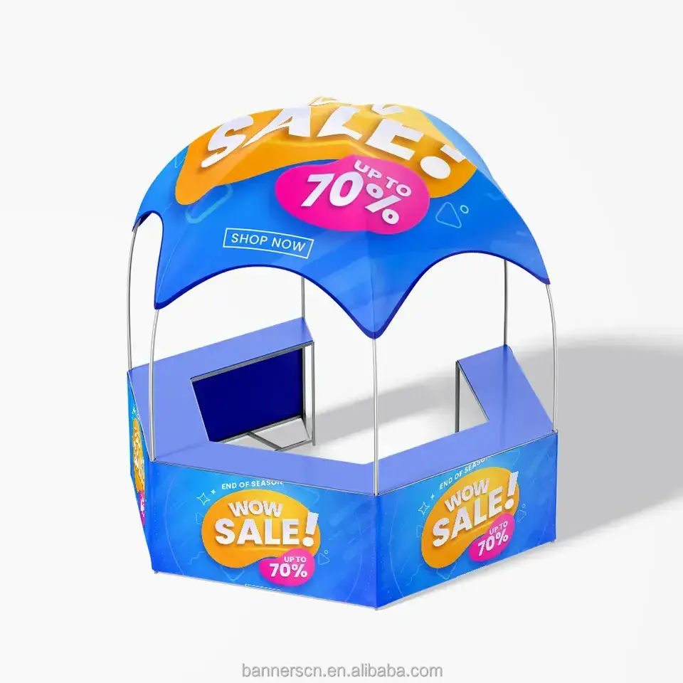 Outdoor Folding Dome trade show Advertising Tent Waterproof Portable Hexagonal Dome Gazebo With Tables