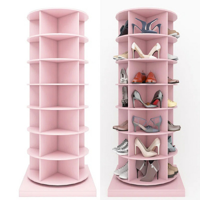 Large Capacity 360 rotating shoe rack tower 7 tier degree rotating cabinet shoe racks