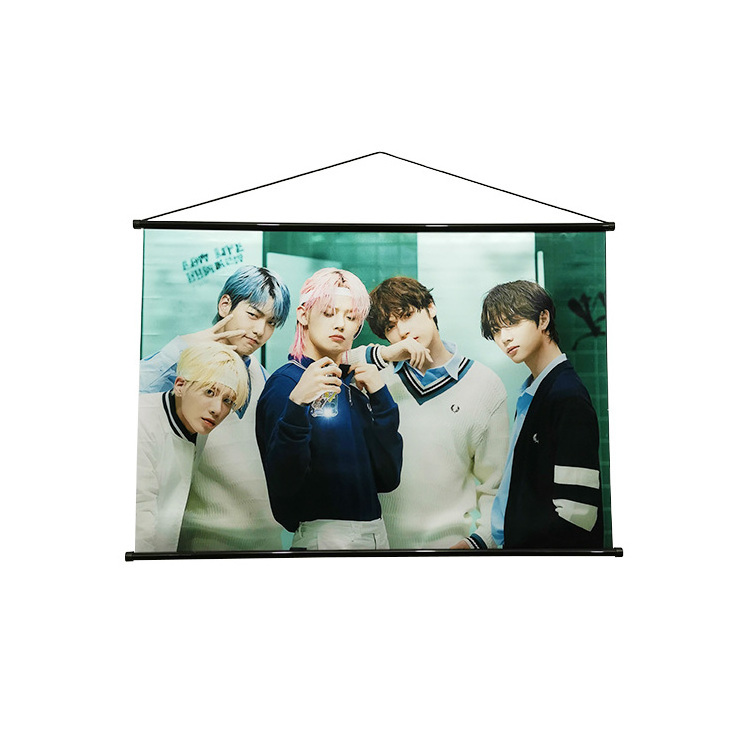 Custom Kpop Merchandise Large Hanging Canvas Poster Hanging Pictures Kpop Wall Posters Kpop Wall Scroll For Bangtan Boys