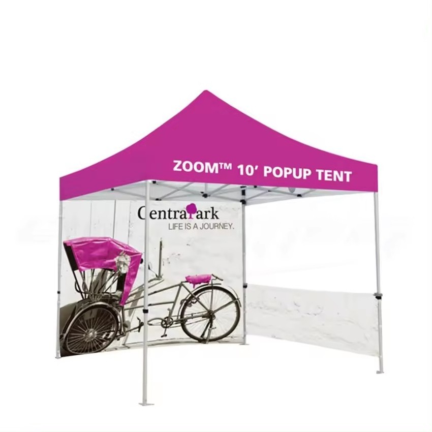 Custom Size And Printing Tent Canopy Back Wall Side Walls 10 by 10 Feet Aluminum Frame Pop Up Tent For Exhibition