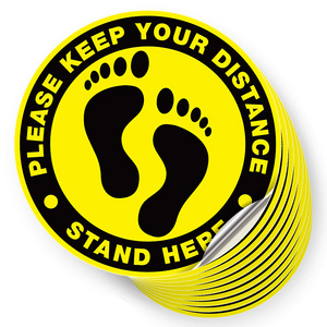 Please Keep Your Distance 6ft Stand Here Sticker Decal for indoor and outdoor Floor and Window