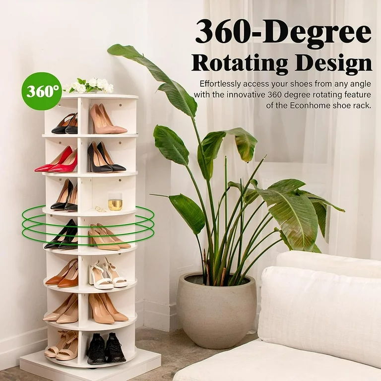 Shoe rack rotatable storage organizer rotating 360 plastic shoe rack cabinet