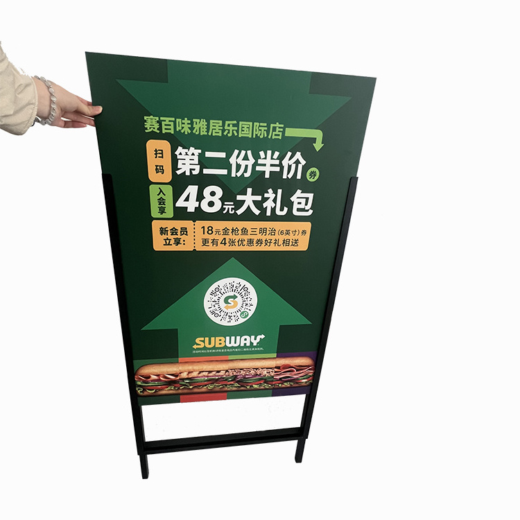 Factory A Frame Aluminum Display Stands Custom Hand Carried Sign Portable Outdoor Advertising Poster Stand