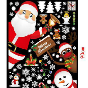 Wholesale custom printing Decoration window show removable christmas cling sticker decal