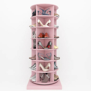 Shoe rack rotatable storage organizer rotating 360 plastic shoe rack cabinet