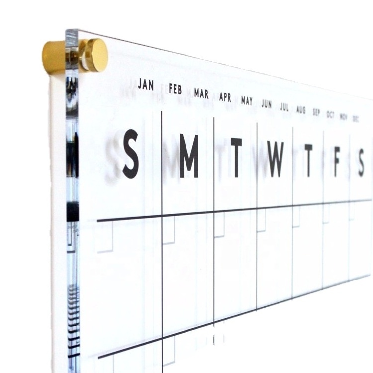 Custom UV Printing  Wall Mounted Acrylic Monthly Planner Calendar Sign Board