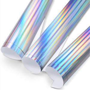 Custom 1ftx15ft Glossy Rainbow Holographic Silver Chrome Vinyl Stickers for Silhouette Cameo Decals Signs Windows