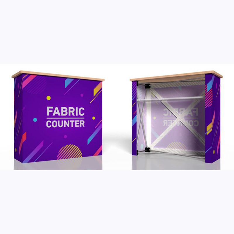 Fabric Pop Up Display 5.25' x 2.75' Portable Promotional Counter Stand Booth With Aluminum Coated Frames