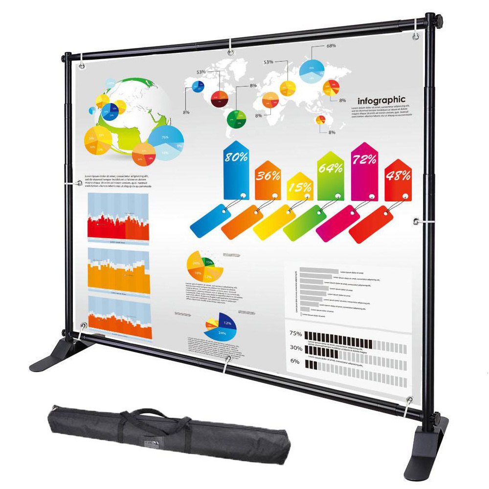 Custom Backdrop Step And Repeat Banner Display 10' X 8' Seamless Step Repeat Banner System With Professional Stand And Bag