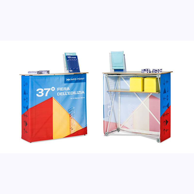 Fabric Pop Up Display 5.25' x 2.75' Portable Promotional Counter Stand Booth With Aluminum Coated Frames