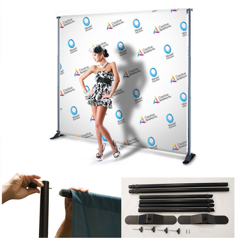 Custom Backdrop Step And Repeat Banner Display 10' X 8' Seamless Step Repeat Banner System With Professional Stand And Bag