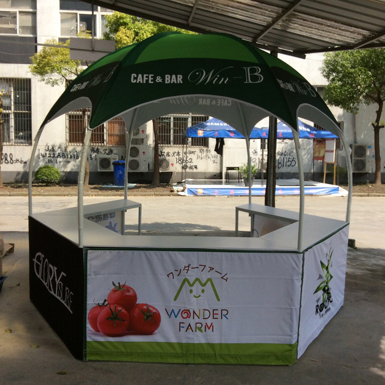 Outdoor Hexagonal Display Advertising Dome Kiosk Gazebo Tent Dome Glamping Tent For Promotion Sales