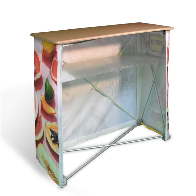 Fabric Pop Up Display 5.25' x 2.75' Portable Promotional Counter Stand Booth With Aluminum Coated Frames